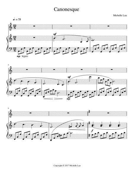 Canonesque for Violin and Piano Violin - Digital Sheet Music