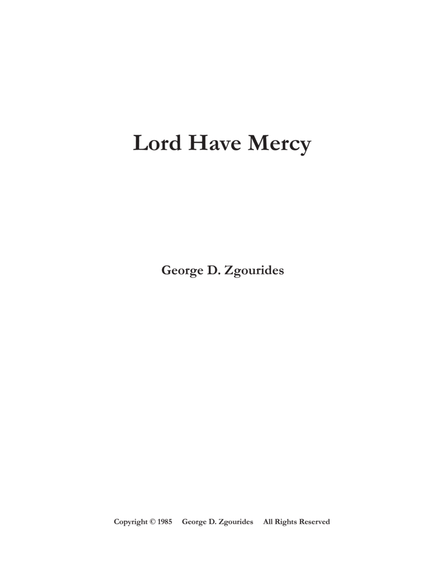 LORD HAVE MERCY (1985) 4-Part scores gallery preview page 1