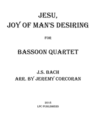 Jesu, Joy of Man's Desiring for Bassoon Quartet