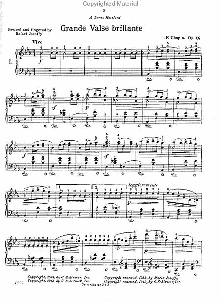 Waltzes by Frederic Chopin Piano Solo - Sheet Music