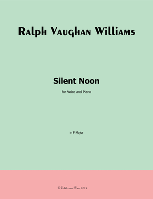 Book cover for Silent Noon, by Vaughan Williams, in F Major