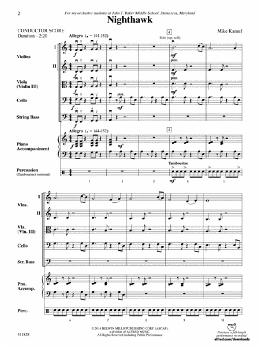 Nighthawk: Score Nighthawk: Score String Orchestra scores gallery preview page 2