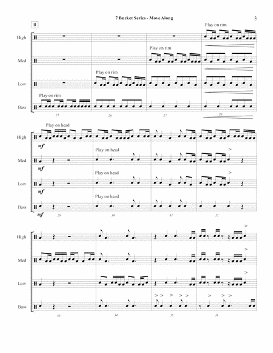 7 Bucket Series - Move Along Percussion Ensemble scores gallery preview page 5