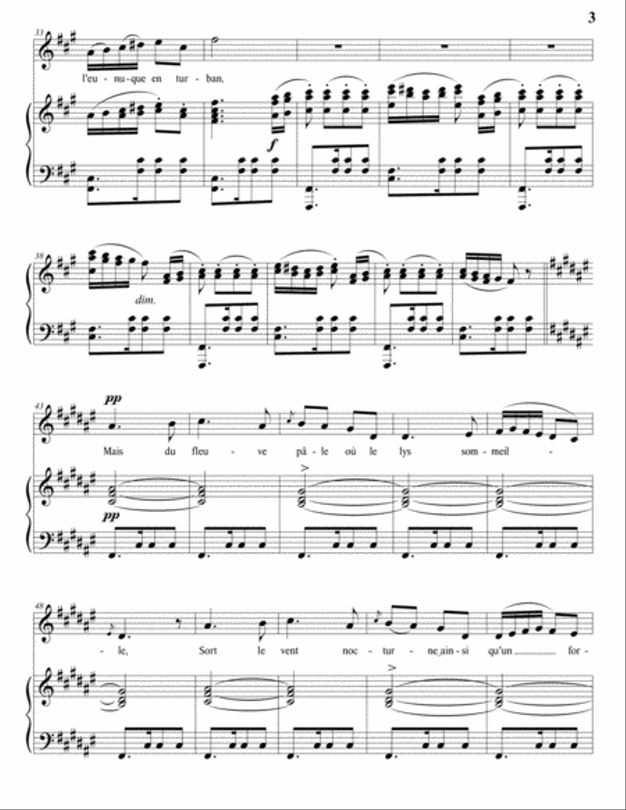 SAINT-SAËNS: La brise, Op. 26 no. 1 (transposed to F-sharp minor) Voice scores gallery preview page 4