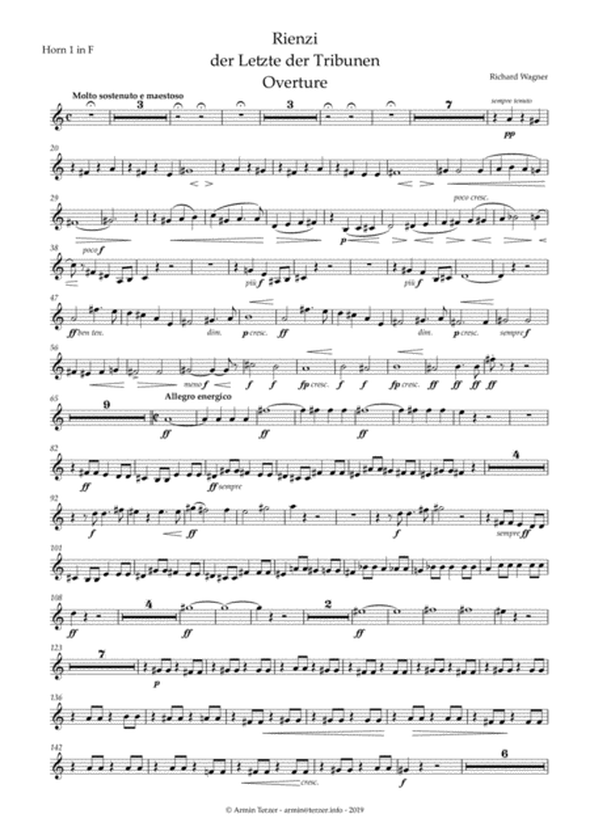 Rienzi Overture - transposed horn parts (1-4)