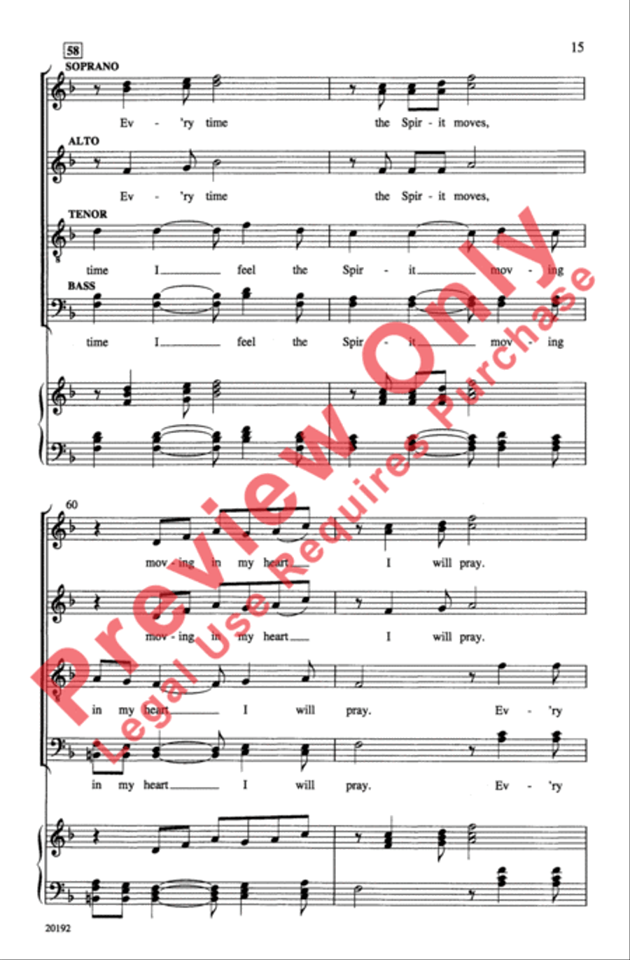 Ev'ry Time I Feel the Spirit 4-Part scores gallery preview page 15