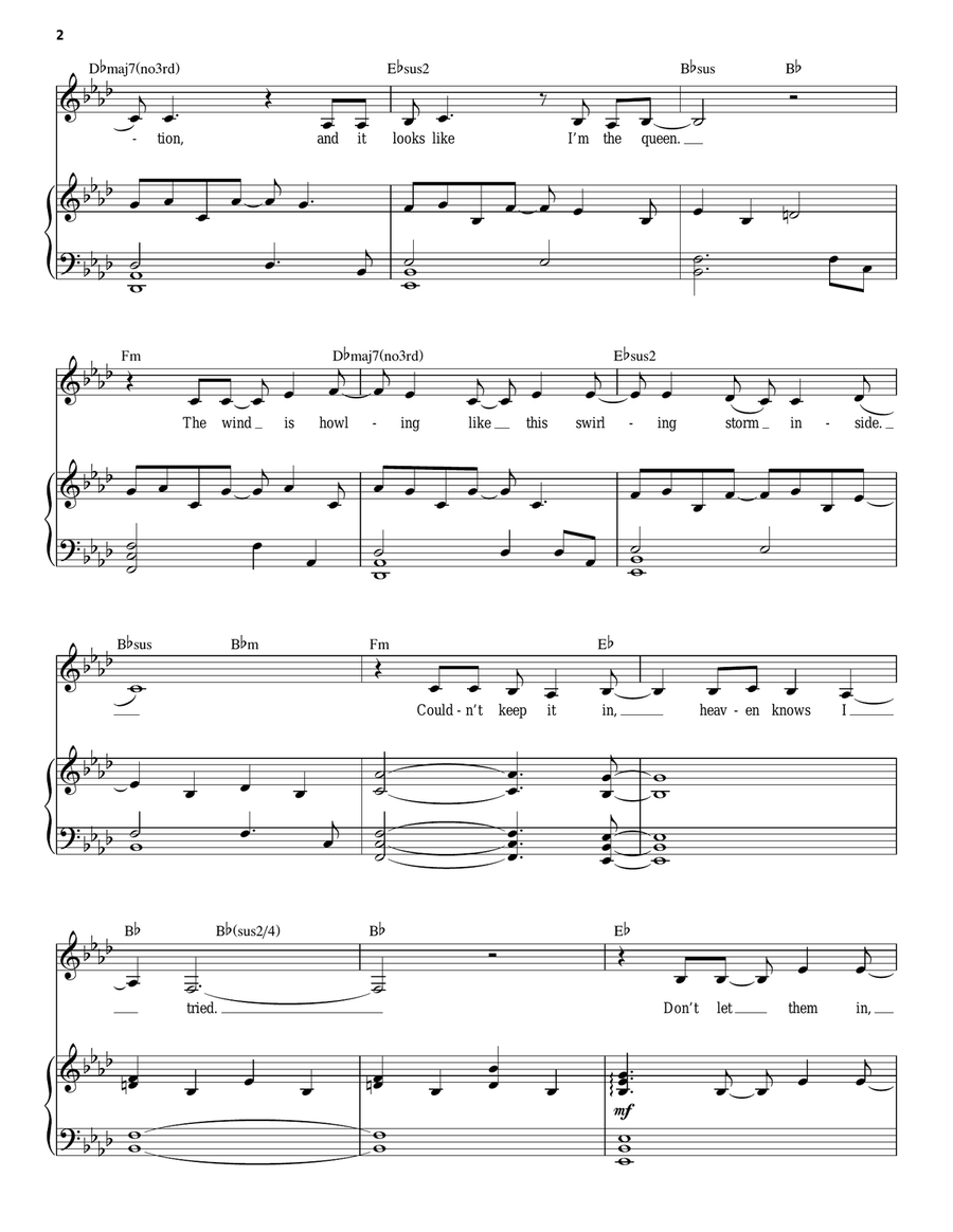 Let It Go Piano, Vocal scores gallery preview page 2