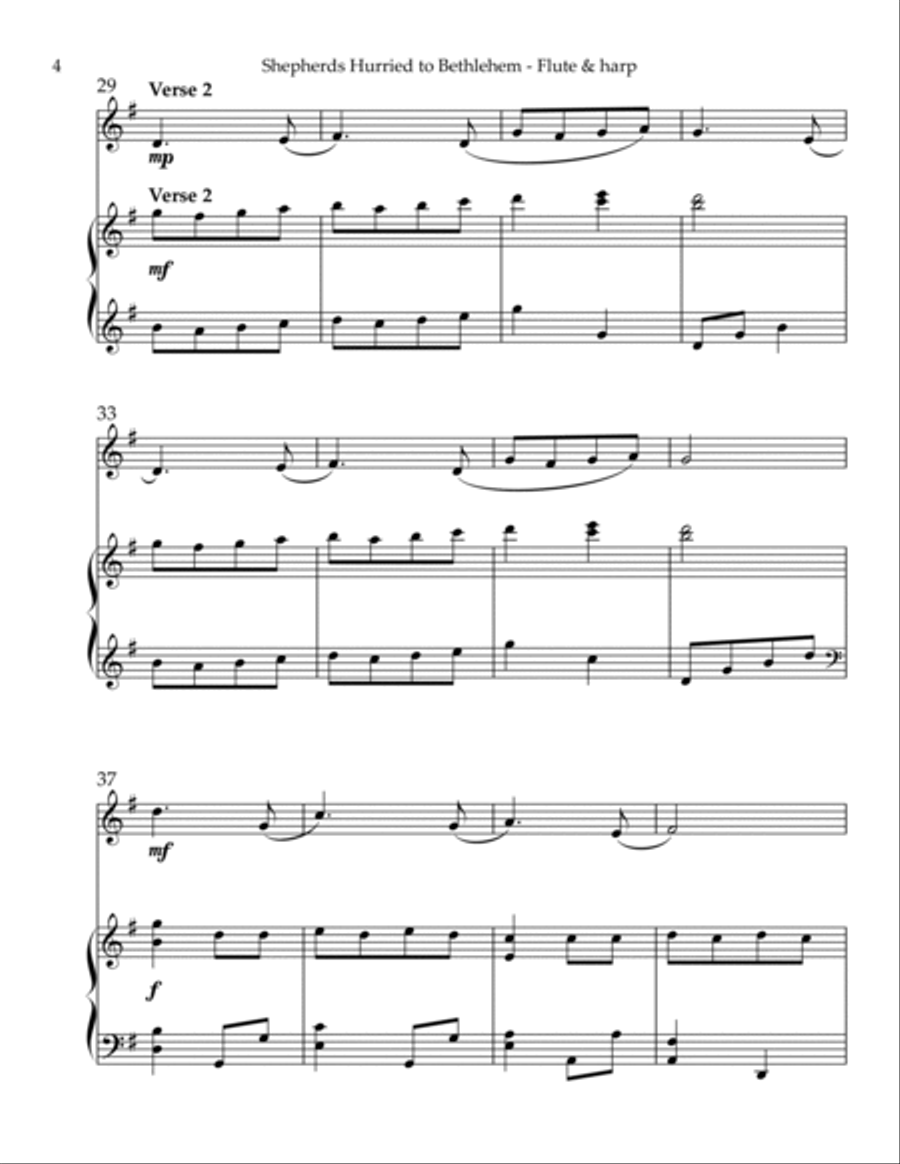 Shepherds Hurried to Bethlehem, Duet for Flute & Harp