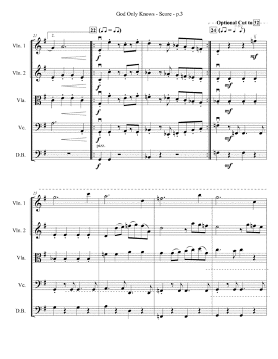 God Only Knows String Quartet scores gallery preview page 4