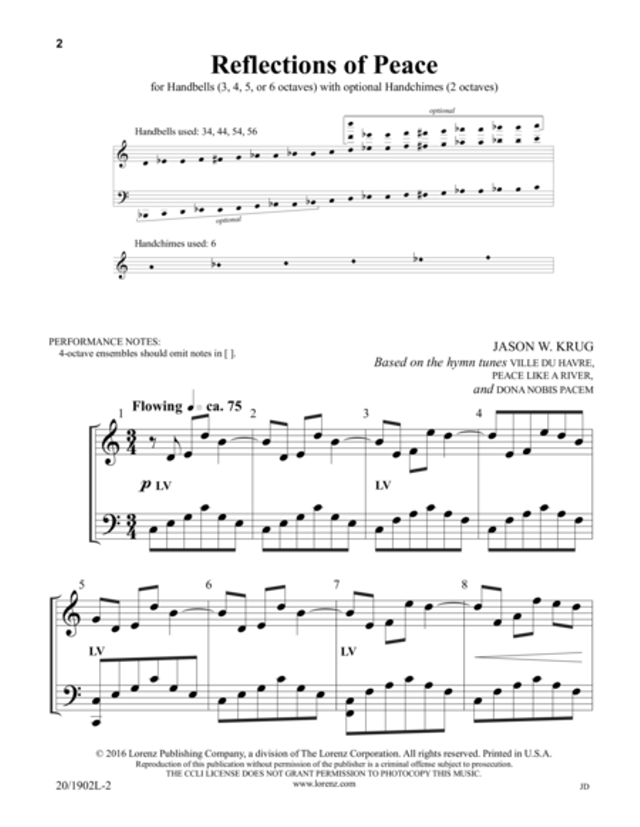 Reflections of Peace 5-Octaves scores gallery preview page 2