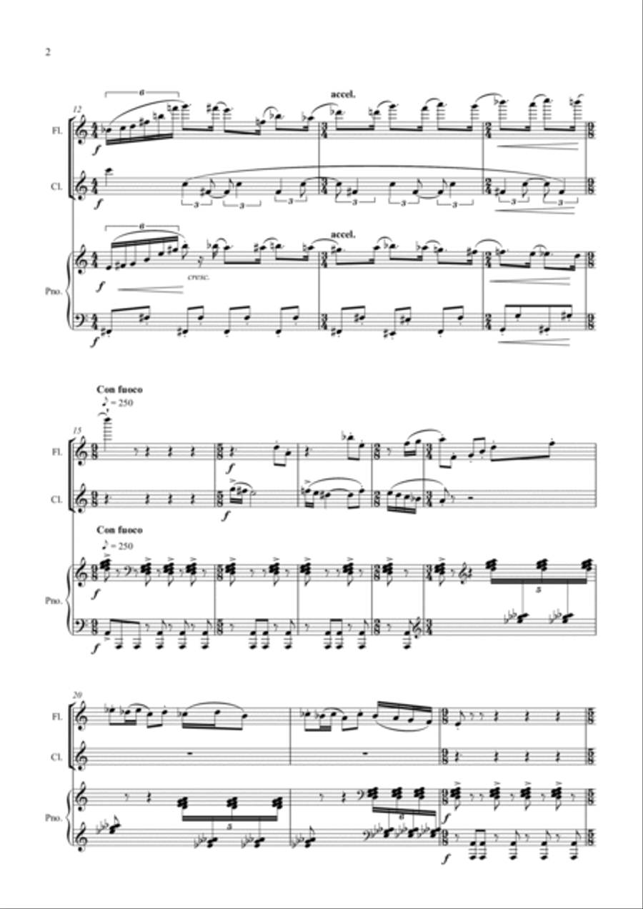 HETEROCICLOS. Versión para flauta, clarinete y piano. Woodwind Duet scores gallery preview page 2