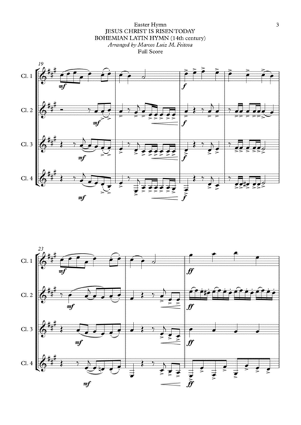 Easter Hymn Collection (with five songs) BOOK 1 - Clarinet Quartet image number null