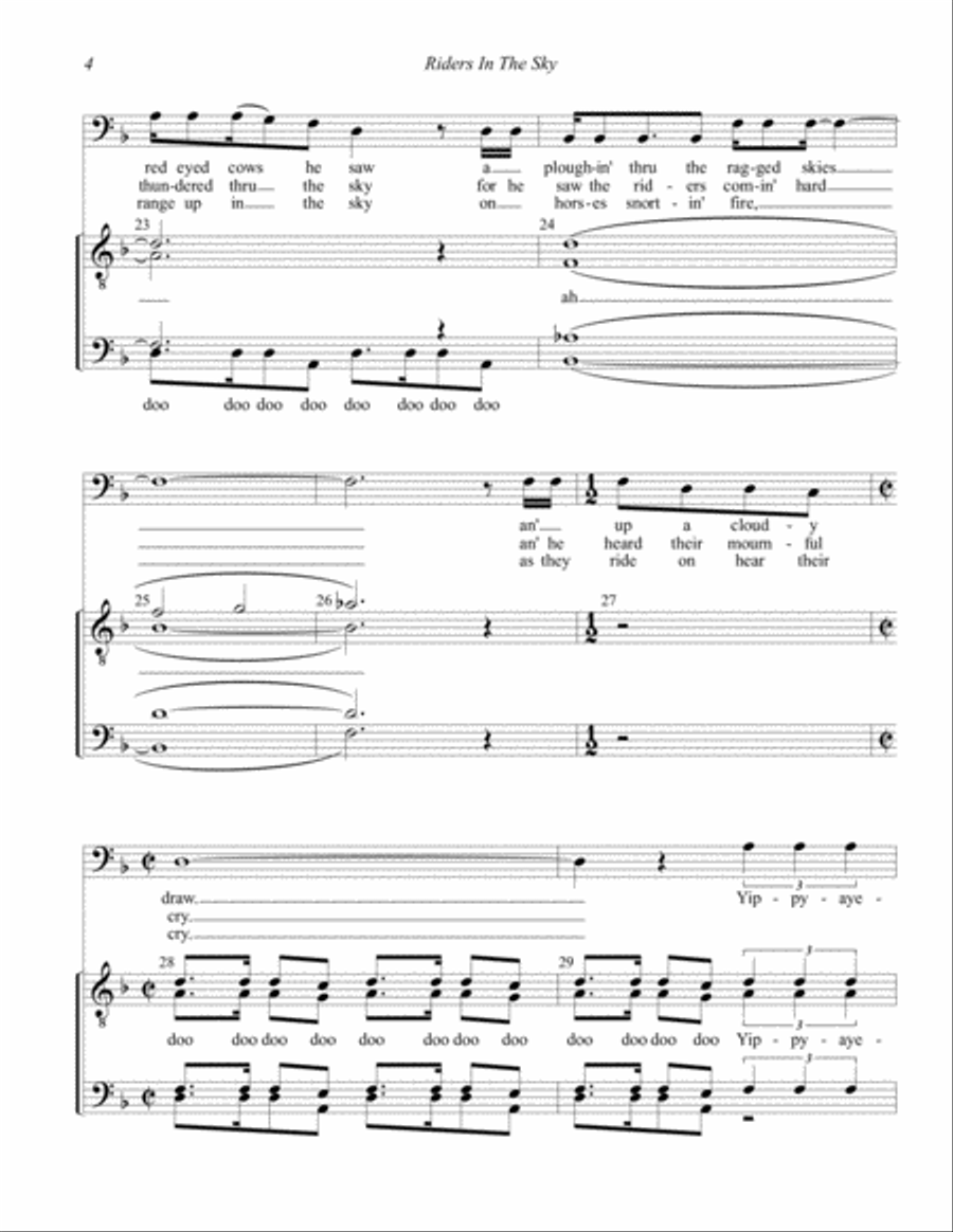 (ghost) Riders In The Sky (a Cowboy Legend) TTBB scores gallery preview page 4