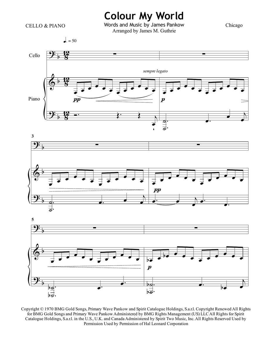 Colour My World Piano scores gallery preview page 1