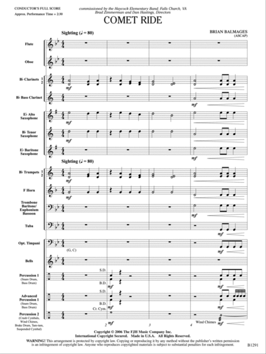 Comet Ride: Score Comet Ride: Score Concert Band scores gallery preview page 3