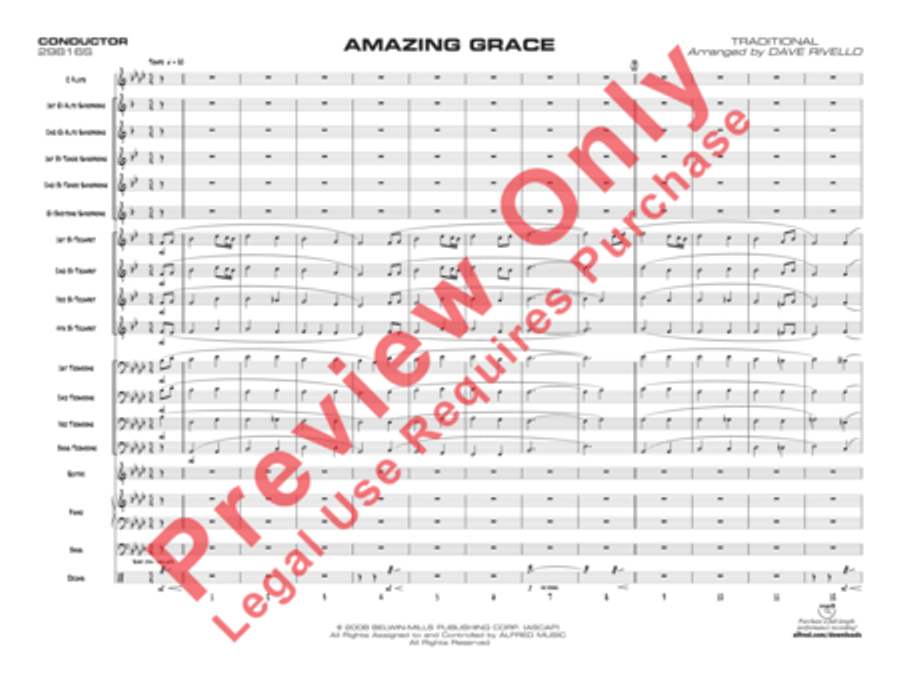 Amazing Grace (Score only) Jazz Ensemble scores gallery preview page 5