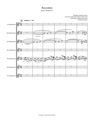 Recordare (from "Requiem") (F) (Euphonium Septet - Treble Clef)