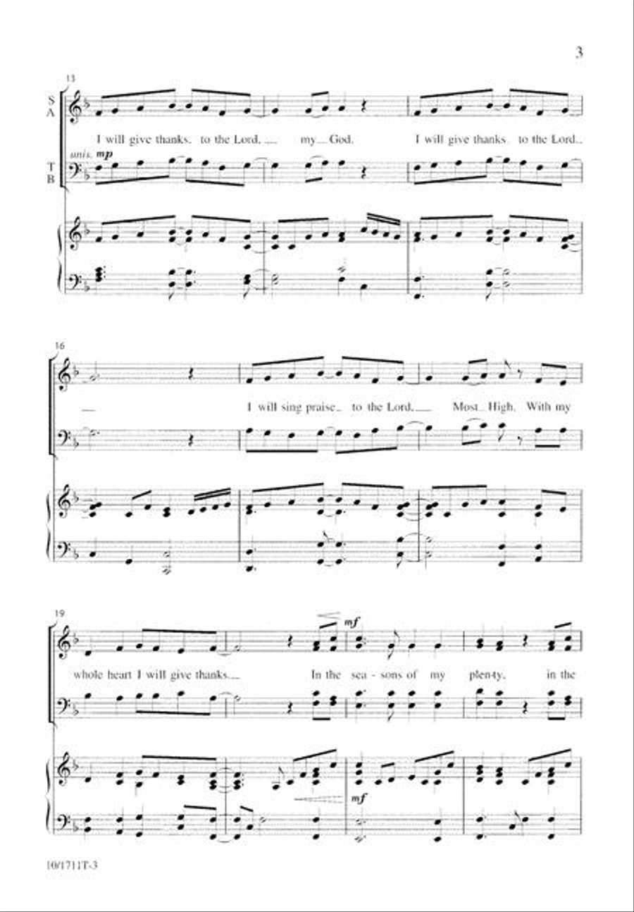 I Will Give Thanks to the Lord 4-Part scores gallery preview page 3