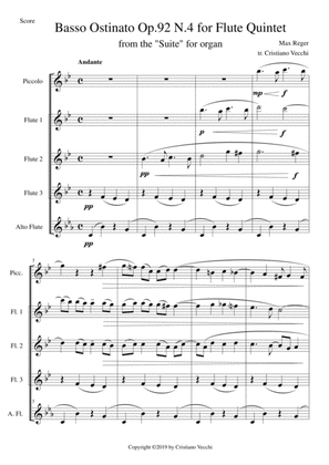 Basso Ostinato Op.92 N.4 for Flute Quintet