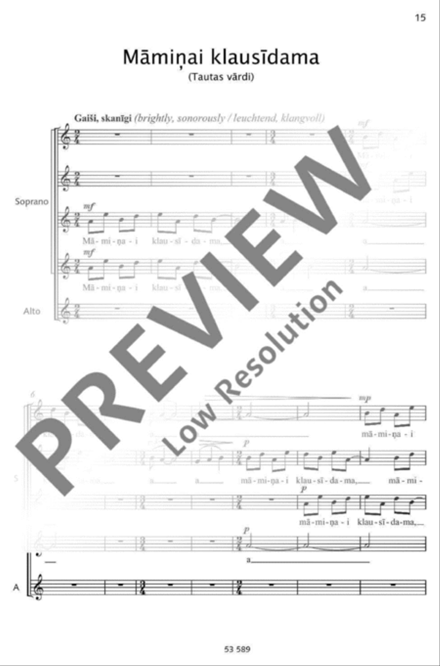 Dzimtene Women's Choir scores gallery preview page 16