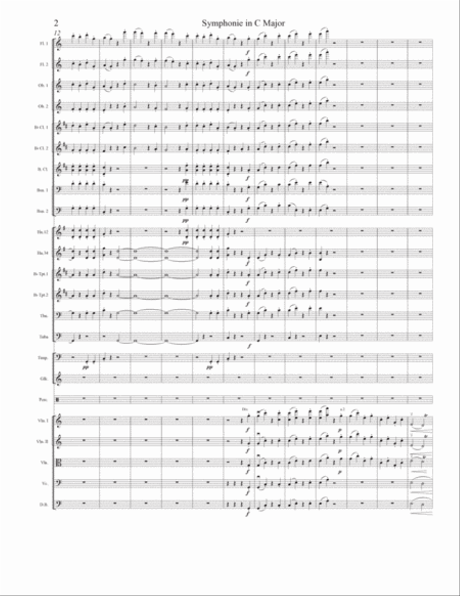 Symphonie in C, 1. Allegro Vivo Full Orchestra scores gallery preview page 2