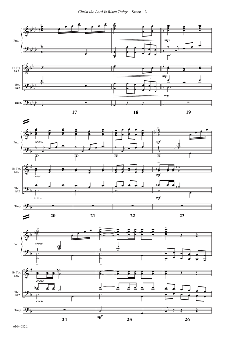 Christ the Lord Is Risen Today - Downloadable Brass and Timpani Score and Parts Percussion scores gallery preview page 4
