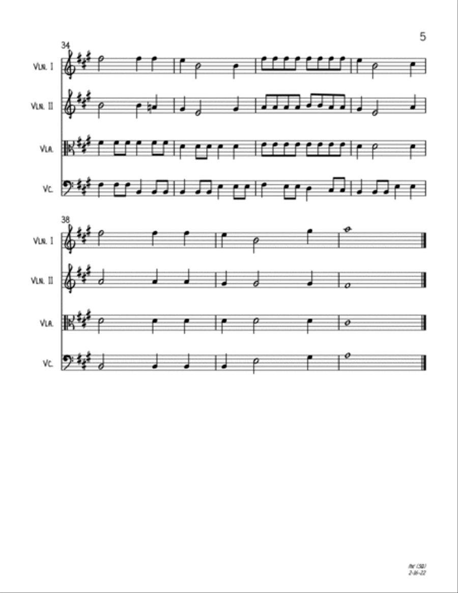 Mele Kalikimaka Mele Kalikimaka String Quartet scores gallery preview page 5