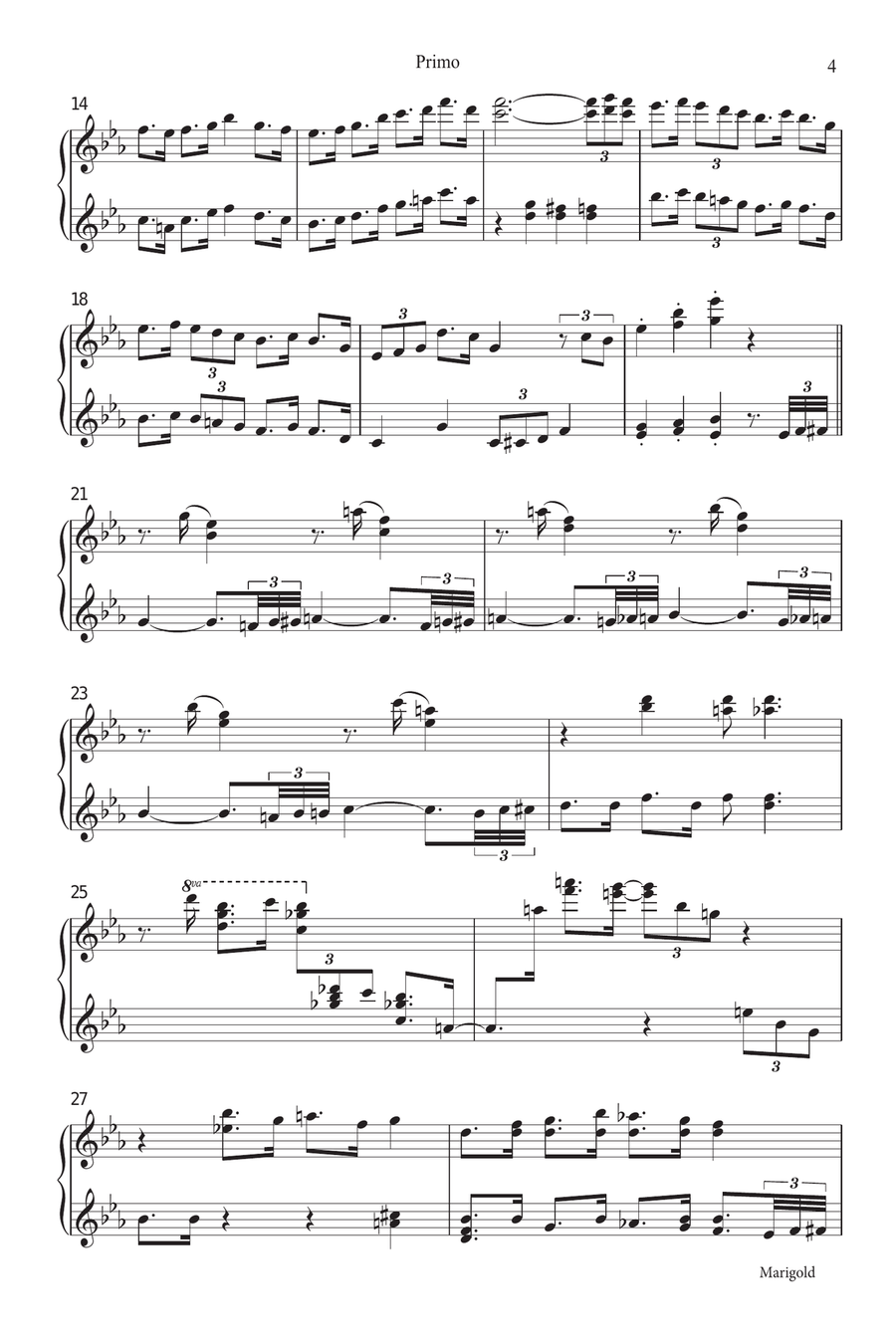 Marigold Marigold Piano Duet scores gallery preview page 4