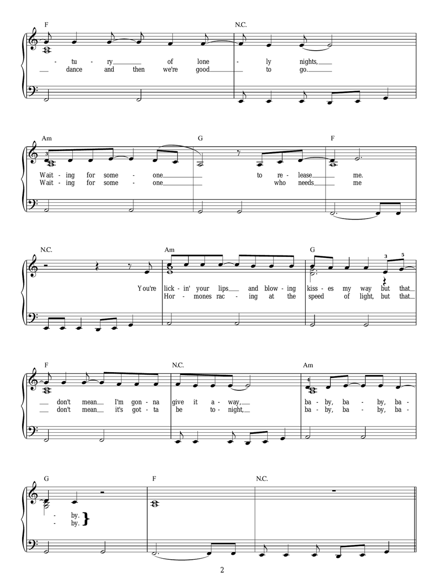 Genie In A Bottle Piano Solo scores gallery preview page 2