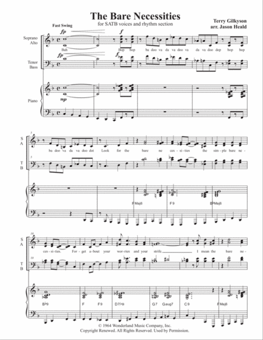 The Bare Necessities 4-Part scores gallery preview page 3
