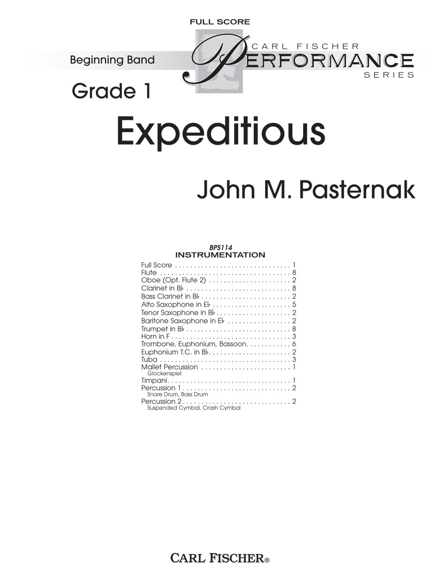 Expeditious Concert Band scores gallery preview page 1