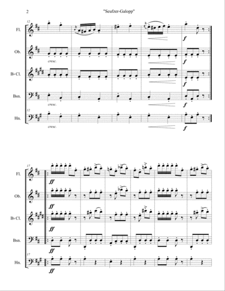 Seufzer-Galopp Woodwind Quintet scores gallery preview page 4