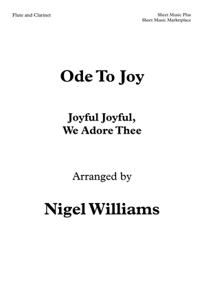 Book cover for Ode To Joy, (Joyful Joyful, We Adore Thee), Duet for Flute and Clarinet