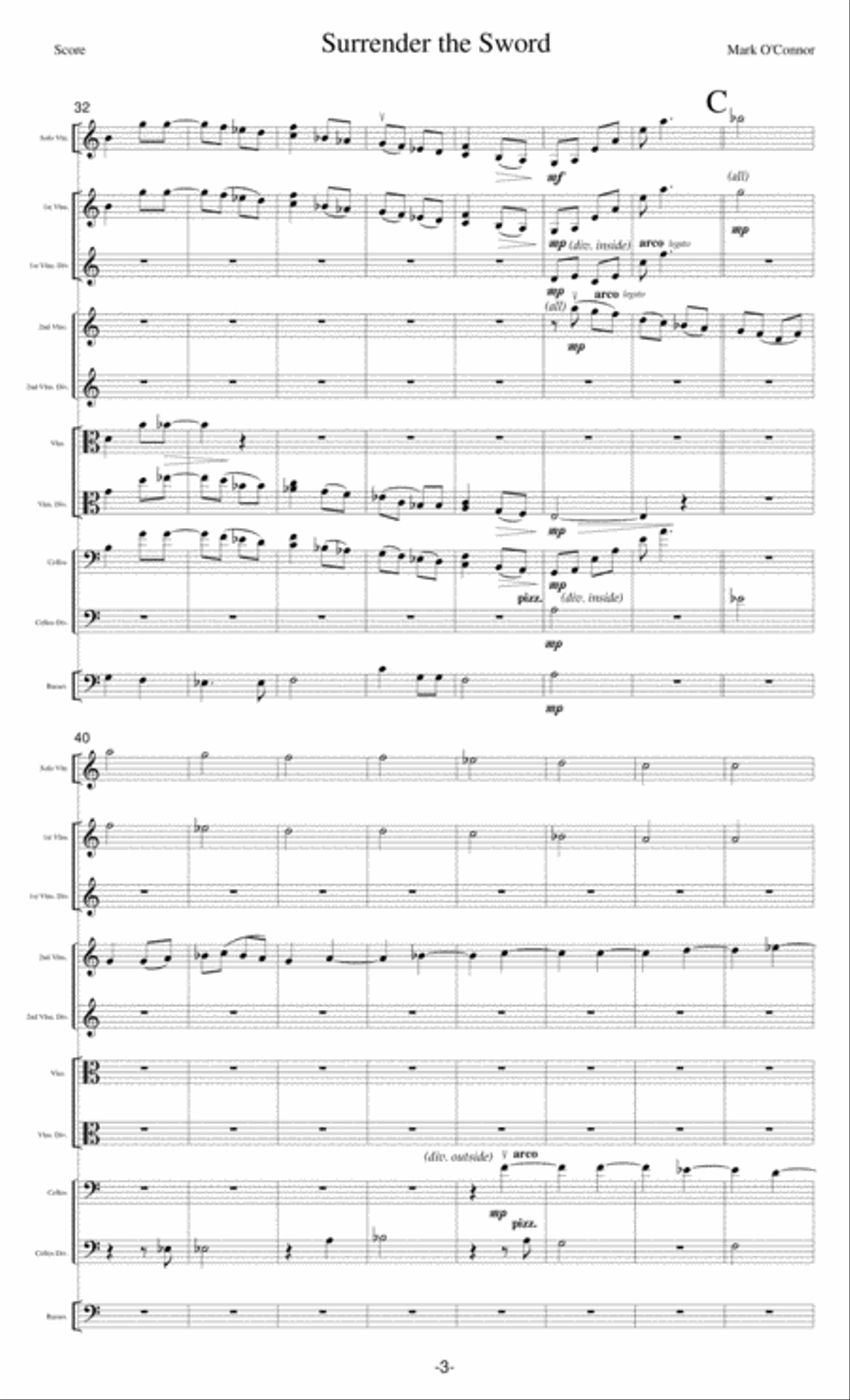 Surrender The Sword (score – violin and string orchestra) String Orchestra scores gallery preview page 6
