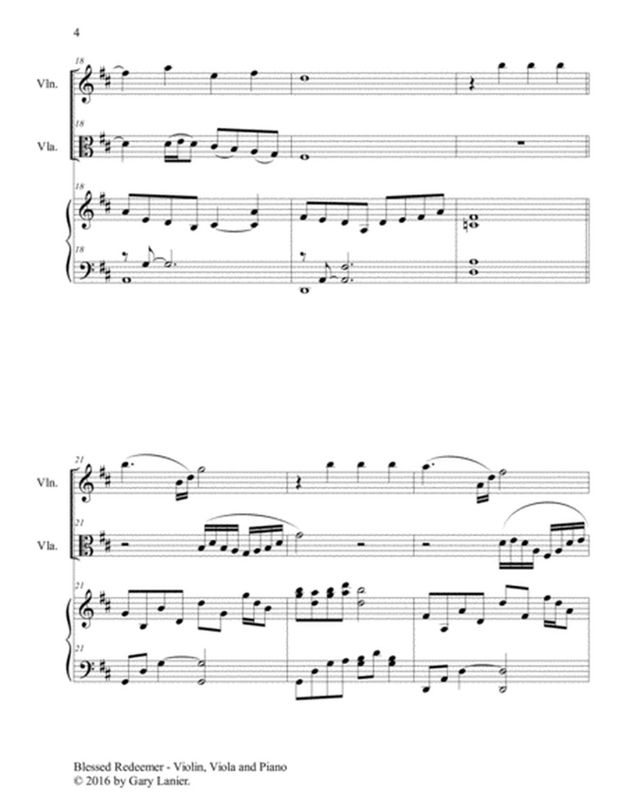 BLESSED REDEEMER (Trio – Violin, Viola & Piano with Score and Parts) image number null