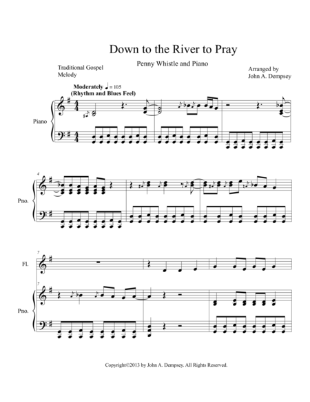 Down to the River to Pray (Penny Whistle and Piano) image number null