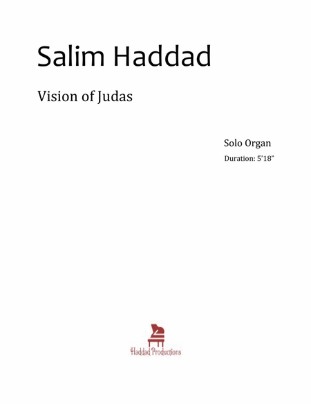 Vision of Judas (organ solo) Op. 5 image number null