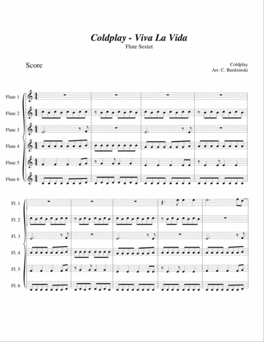 Viva La Vida Small Ensemble scores gallery preview page 1