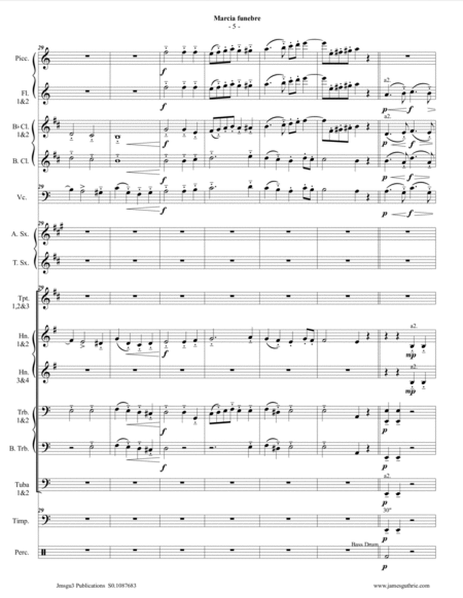 Guthrie: Marcia funebre from Symphony No. 4 for Concert Band image number null