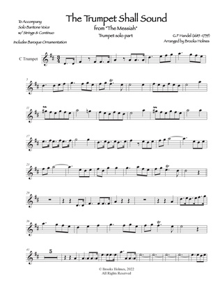 Book cover for The Trumpet Shall Sound from "The Messiah" in D - Trumpet Parts