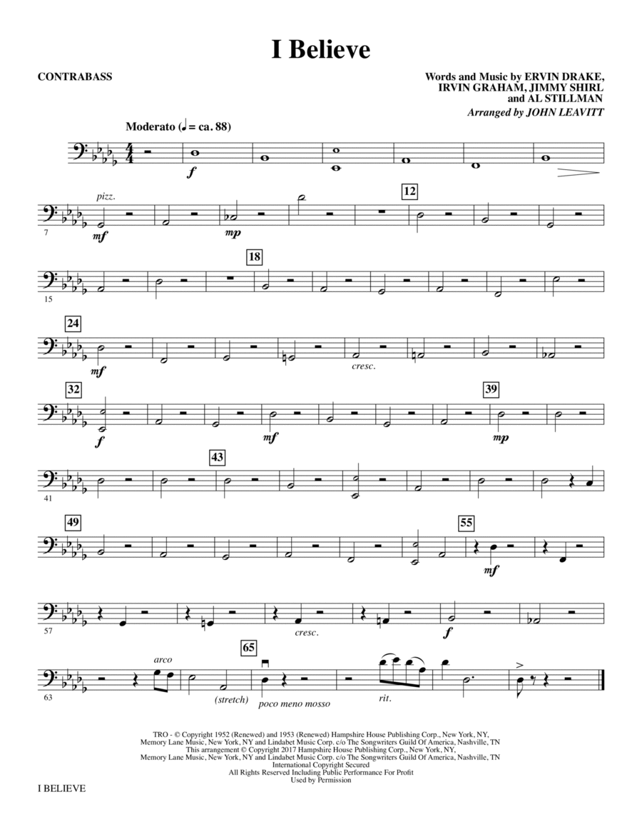 I Believe - Contrabass Choir scores gallery preview page 1