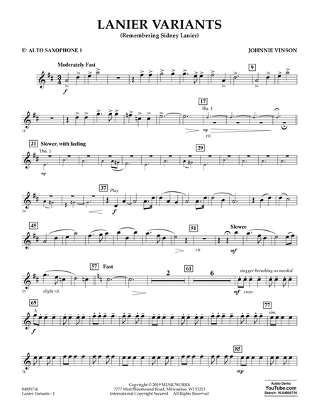 Lanier Variants - Eb Alto Saxophone 1