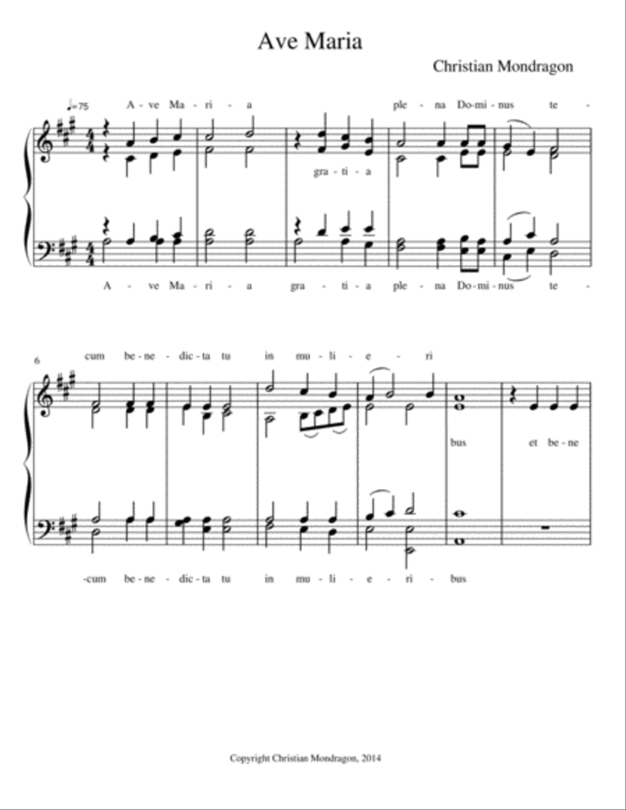 Ave Maria A Cappella scores gallery preview page 1