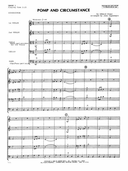 Pomp And Circumstance - Full Score