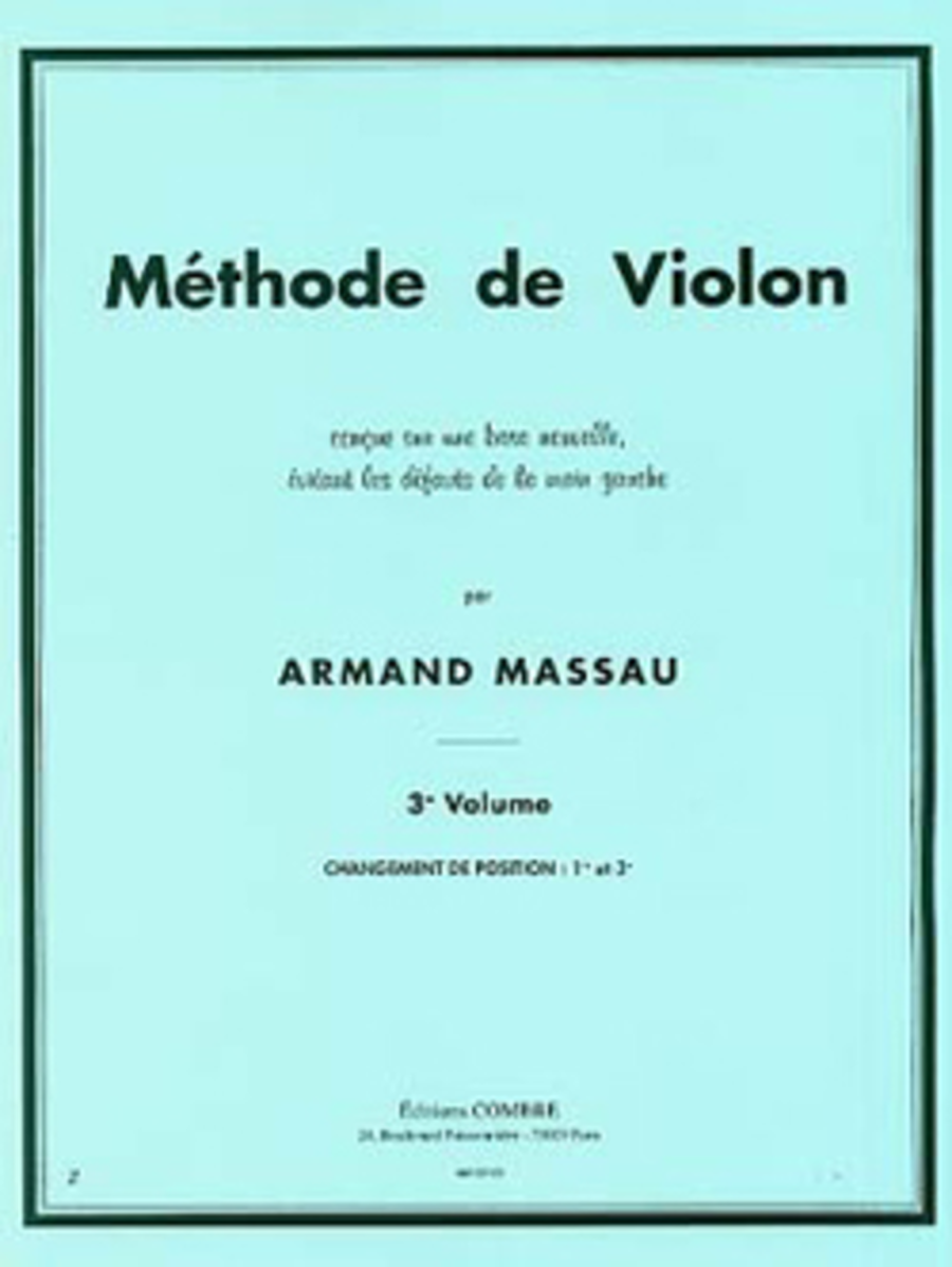 Methode de violon - Volume 3 (1er et 3eme positions)