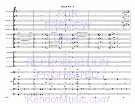 Hialeah Pink (based on the chord changes to 'Flamingo' by Ted Grouya) (Full Score)