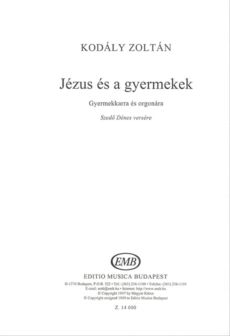 Jezus Es A Gyermekek Jezus Es A Gyermekek Children's Choir scores gallery preview page 1