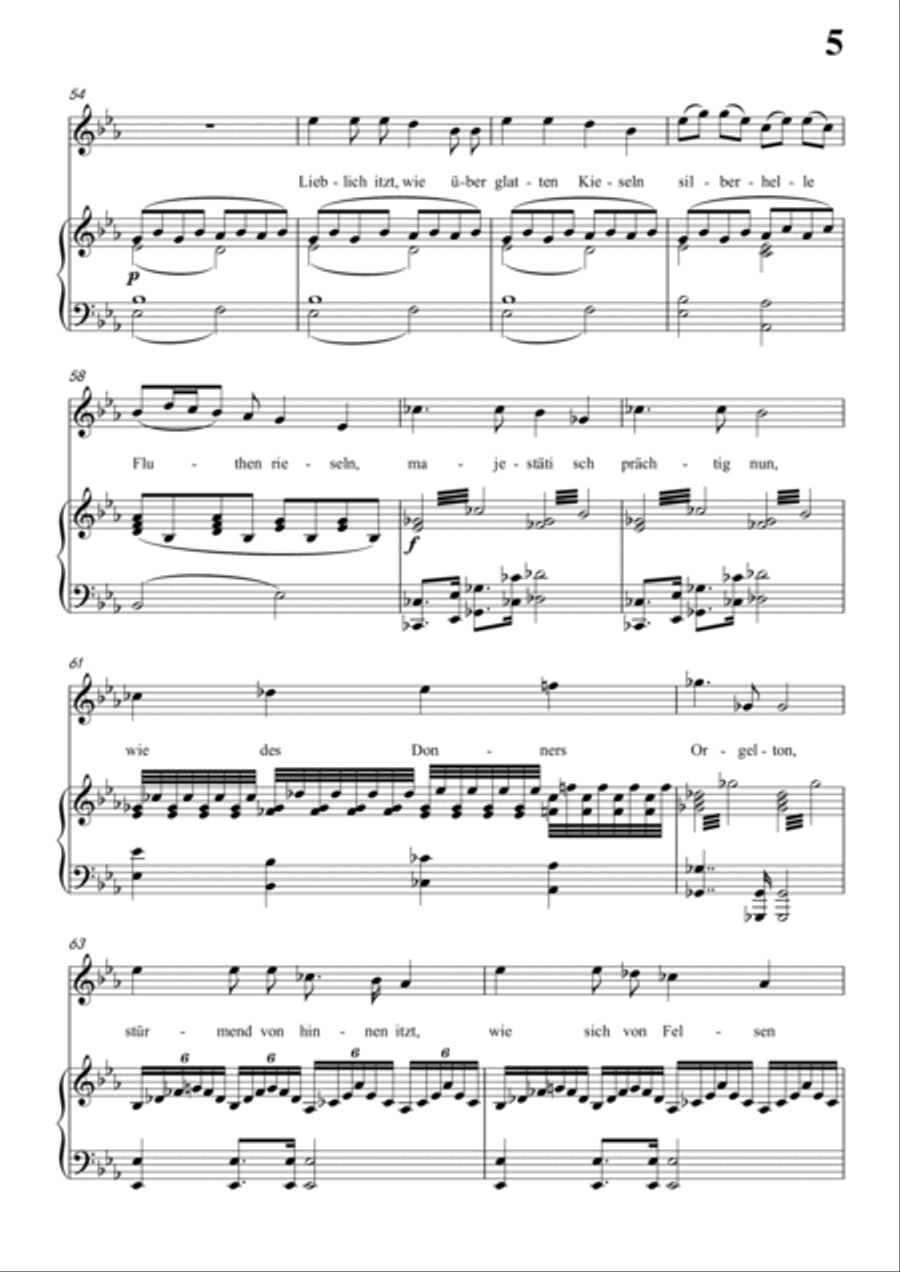 Schubert-Laura am Klavier(Laura at the Piano),D.388 in F for Vocal and Pno Voice scores gallery preview page 6