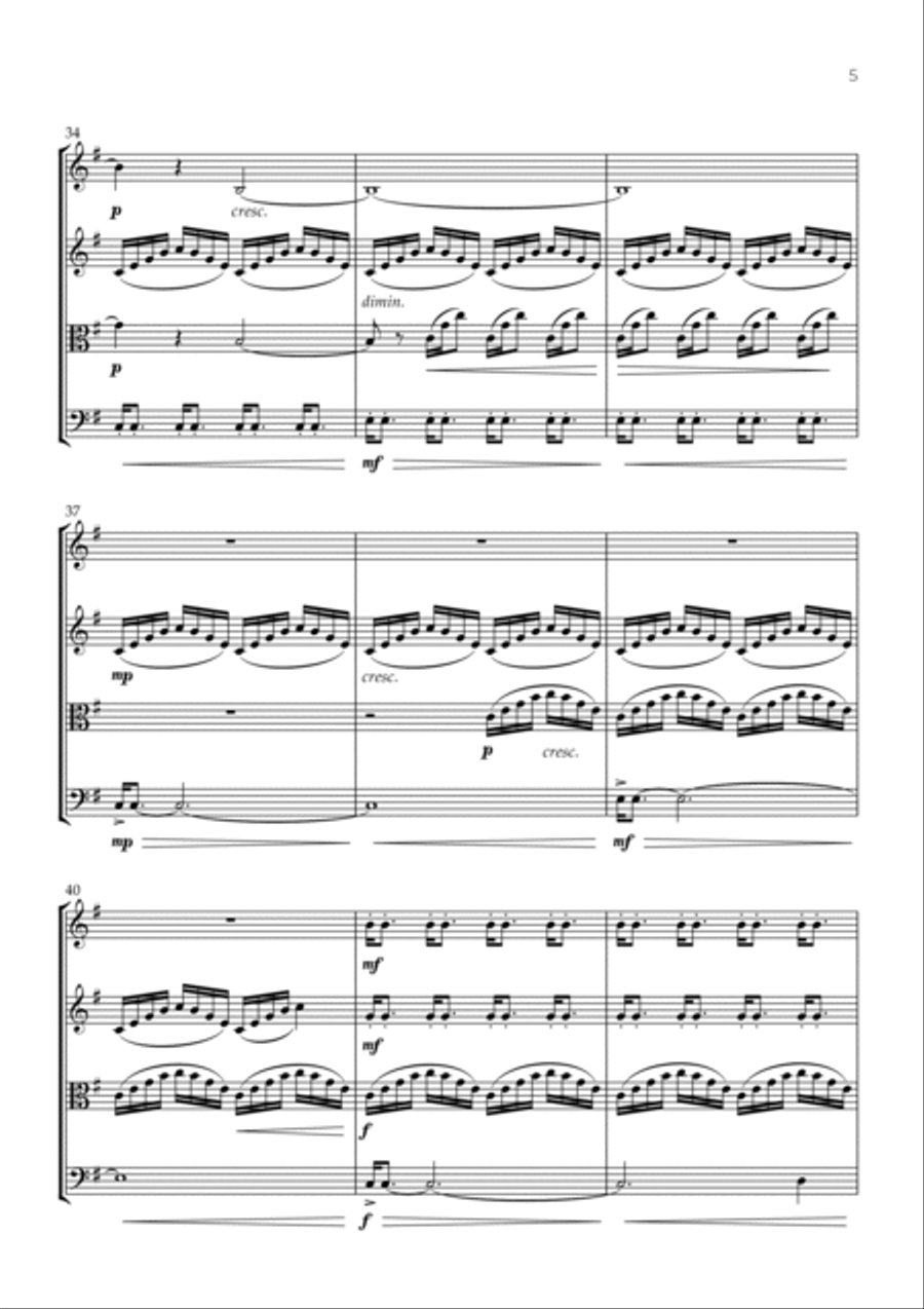 Stranger Things Main Title Theme String Quartet scores gallery preview page 5