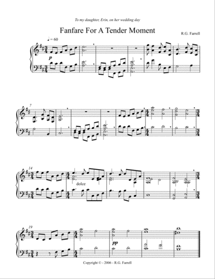 Fanfare for a Tender Moment Piano Solo scores gallery preview page 1